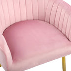 Chaises de salle à manger d'appoint en velours avec pieds en métal doré - Lot de 2