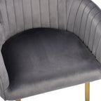 Chaises de salle à manger d'appoint en velours avec pieds en métal doré - Lot de 2