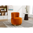HOMEFUN Chaises rondes sans bras pivotantes à 360 degrés en velours
