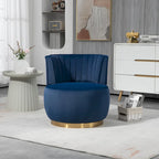 HOMEFUN Chaises rondes sans bras pivotantes à 360 degrés en velours