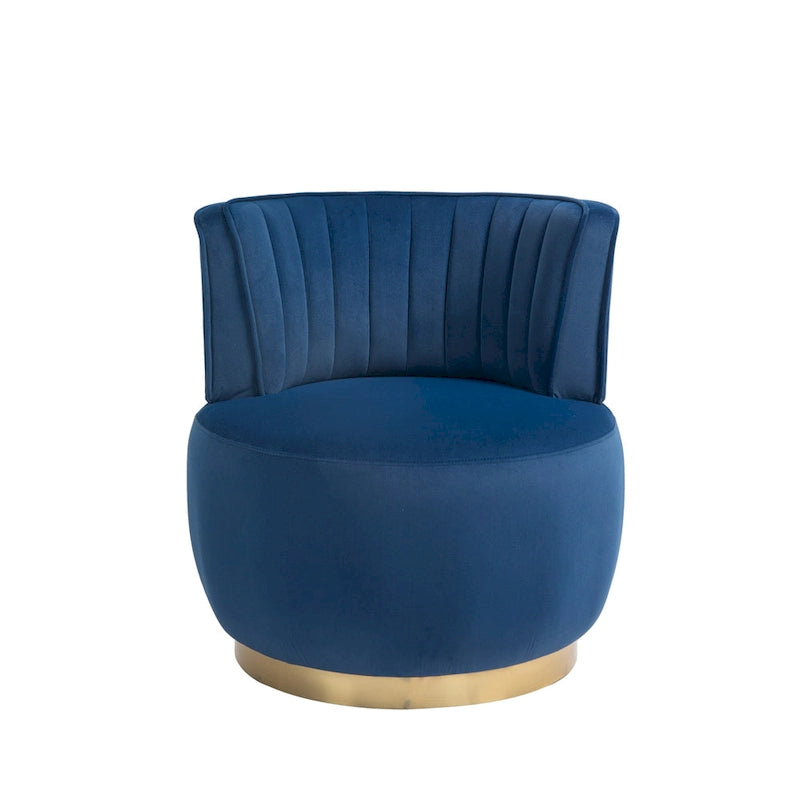 HOMEFUN Chaises rondes sans bras pivotantes à 360 degrés en velours