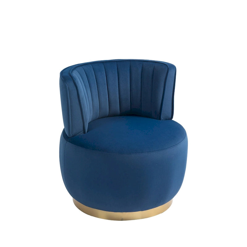 HOMEFUN Chaises rondes sans bras pivotantes à 360 degrés en velours