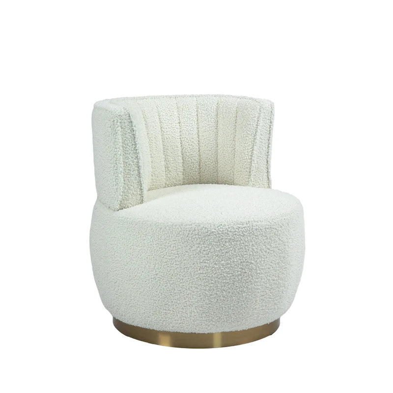 HOMEFUN Chaises rondes sans bras pivotantes à 360 degrés en velours