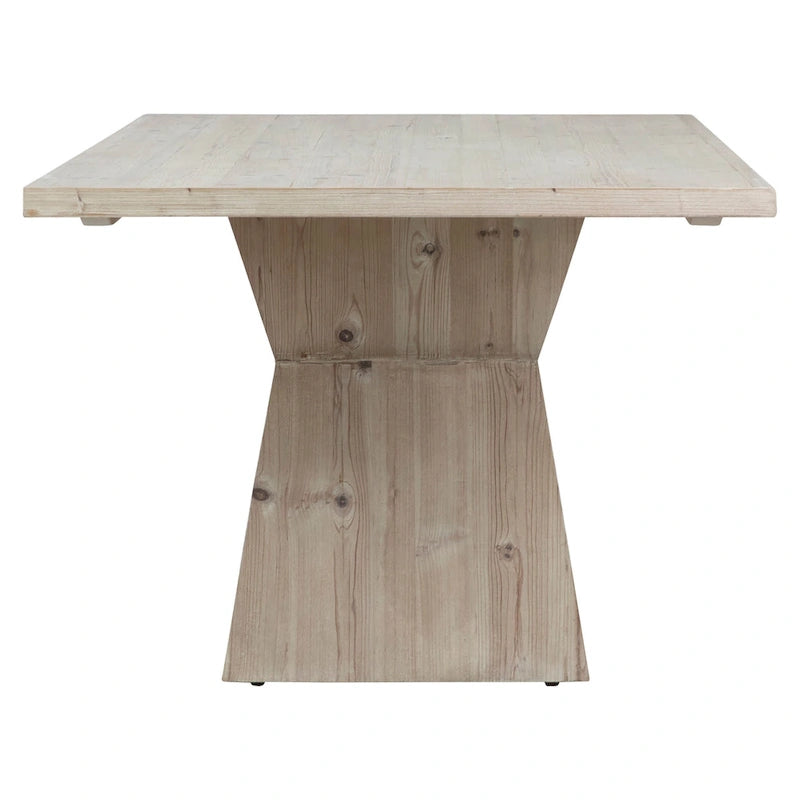 Table à manger Hudson 79 rectangulaire en pin recyclé avec piédestal moderne en nid d'abeille
