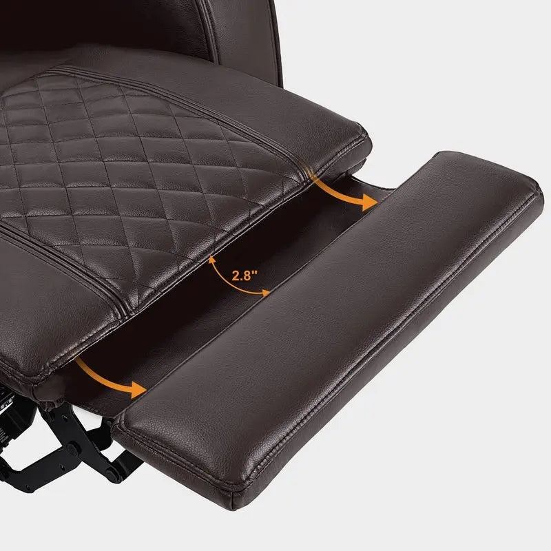 MCombo Power Reclining Loveseat Sofa with Adjustable Headrests, Home Theater Seating with Armrest Storage, Faux Leather HTS470