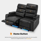 MCombo Power Reclining Loveseat Sofa with Adjustable Headrests, Home Theater Seating with Armrest Storage, Faux Leather HTS470