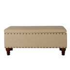 Banc de rangement rembourré Copper Grove Muscari avec garniture cloutée