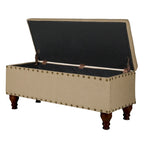 Banc de rangement rembourré Copper Grove Muscari avec garniture cloutée