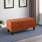 Banc de rangement rembourré Copper Grove Muscari avec garniture cloutée