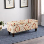 Banc de rangement rembourré Copper Grove Muscari avec garniture cloutée
