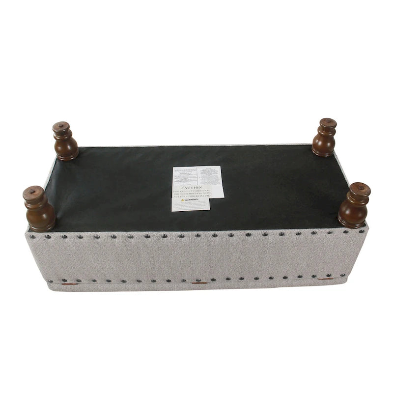Banc de rangement rembourré Copper Grove Muscari avec garniture cloutée