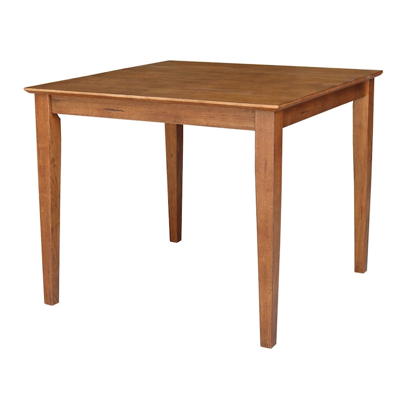 Table à manger en bois massif de 36 x 36 po avec 4 chaises à dossier ajouré - Ensemble de 5 pièces