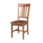 Table à manger en bois massif de 36 x 36 po avec 4 chaises à dossier ajouré - Ensemble de 5 pièces