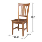 Table à manger en bois massif de 36 x 36 po avec 4 chaises à dossier ajouré - Ensemble de 5 pièces