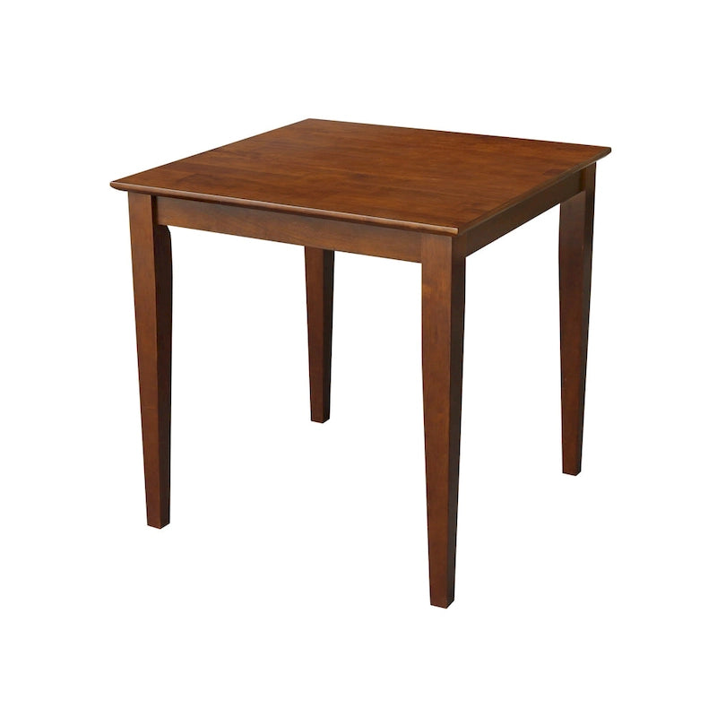 Table à manger en bois massif de 36 x 36 po avec 4 chaises à dossier ajouré - Ensemble de 5 pièces