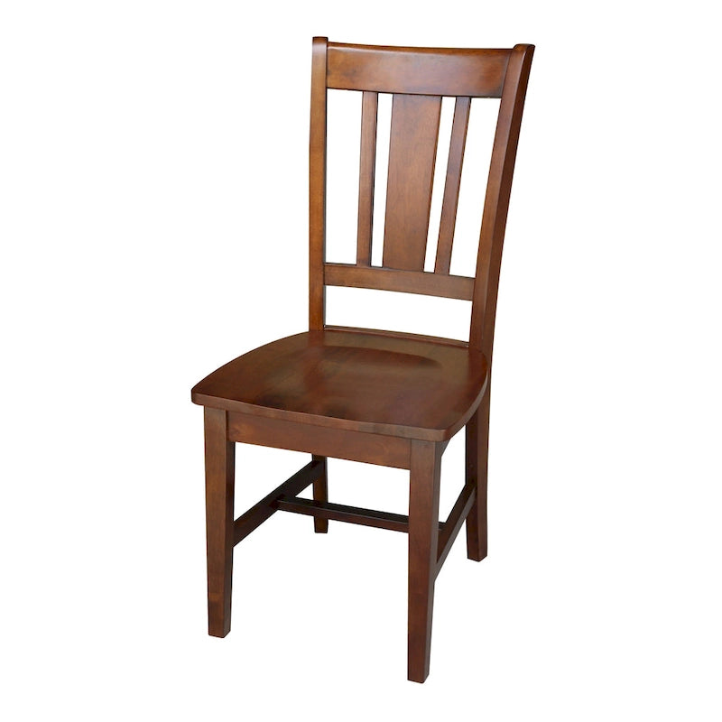 Table à manger en bois massif de 36 x 36 po avec 4 chaises à dossier ajouré - Ensemble de 5 pièces