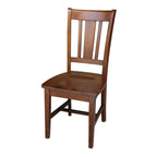 Table à manger en bois massif de 36 x 36 po avec 4 chaises à dossier ajouré - Ensemble de 5 pièces