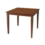Table à manger en bois massif de 36 x 36 po avec 4 chaises à dossier ajouré - Ensemble de 5 pièces