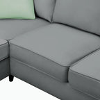 Canapé modulaire avec ottomane et 3 oreillers