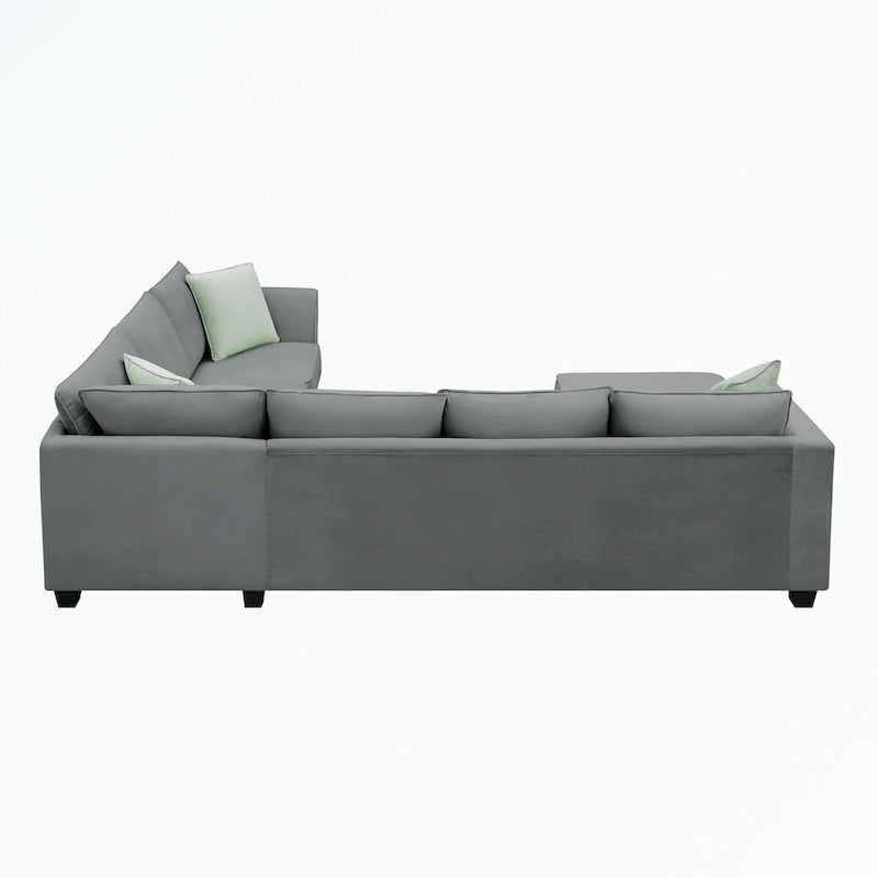 Canapé modulaire avec ottomane et 3 oreillers