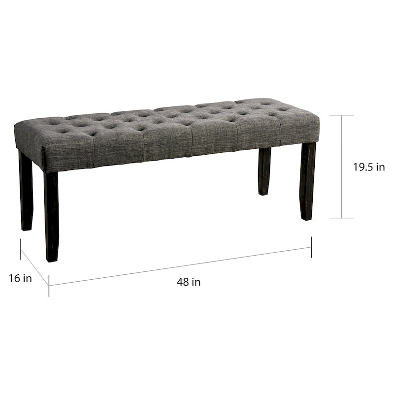 Banc de salle à manger capitonné rustique Chalwa 48 po Copper Grove