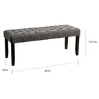 Banc de salle à manger capitonné rustique Chalwa 48 po Copper Grove