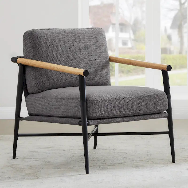 Fauteuil d'appoint rembourré Mid-Century Moderne Vincent