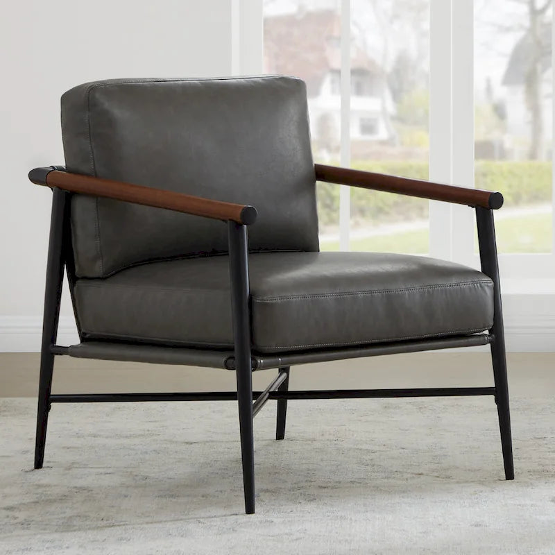 Fauteuil d'appoint rembourré Mid-Century Moderne Vincent