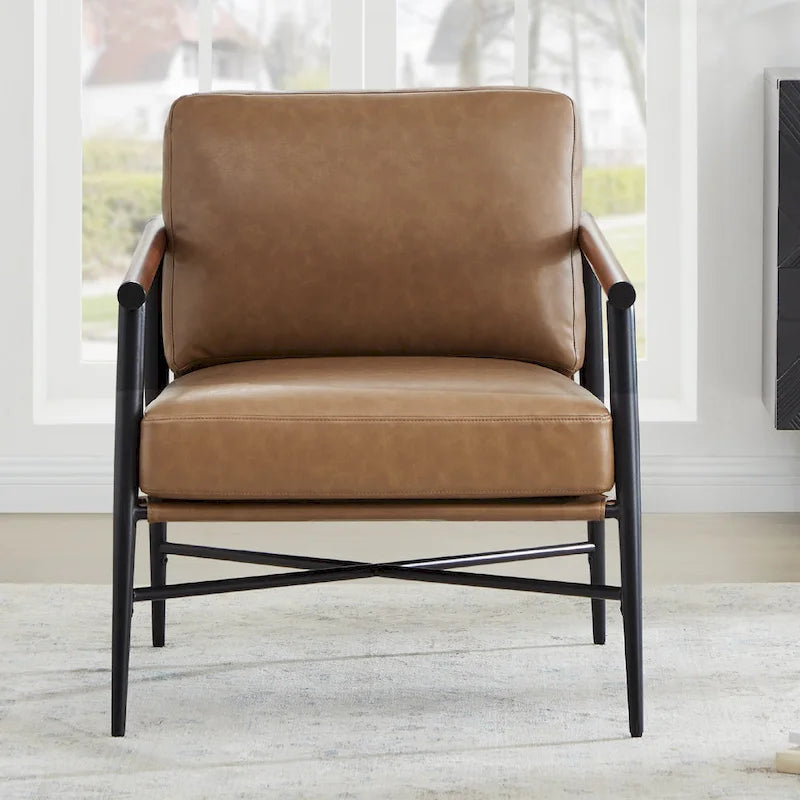 Fauteuil d'appoint rembourré Mid-Century Moderne Vincent