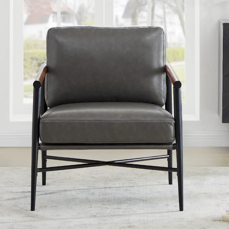 Fauteuil d'appoint rembourré Mid-Century Moderne Vincent