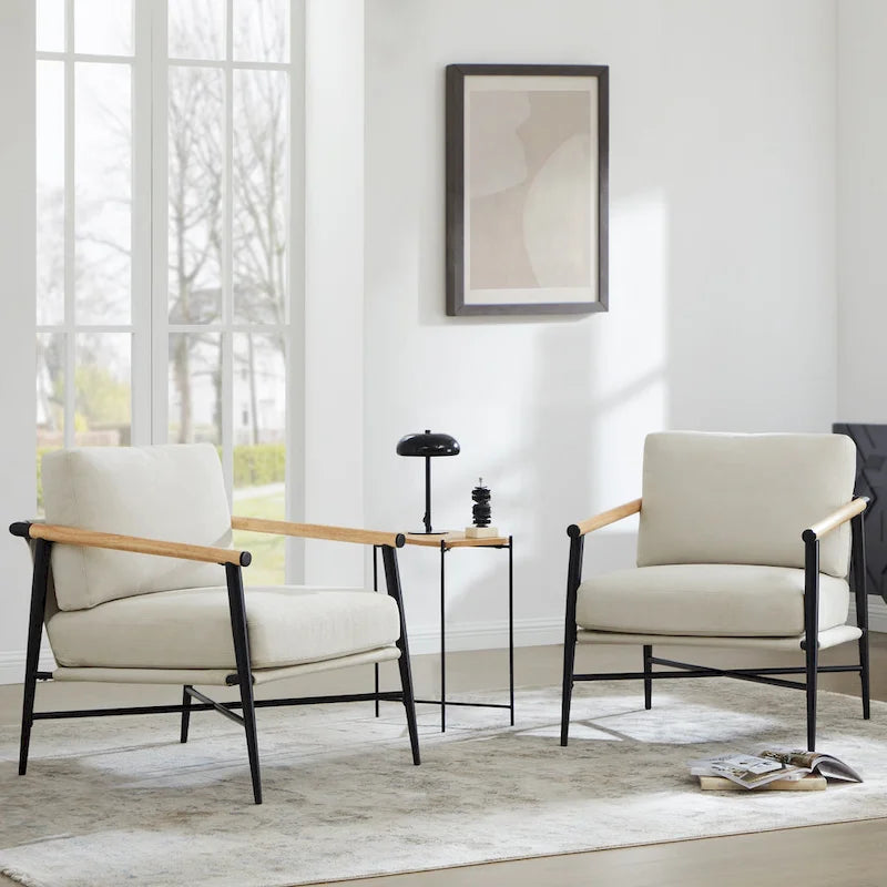 Fauteuil d'appoint rembourré Mid-Century Moderne Vincent