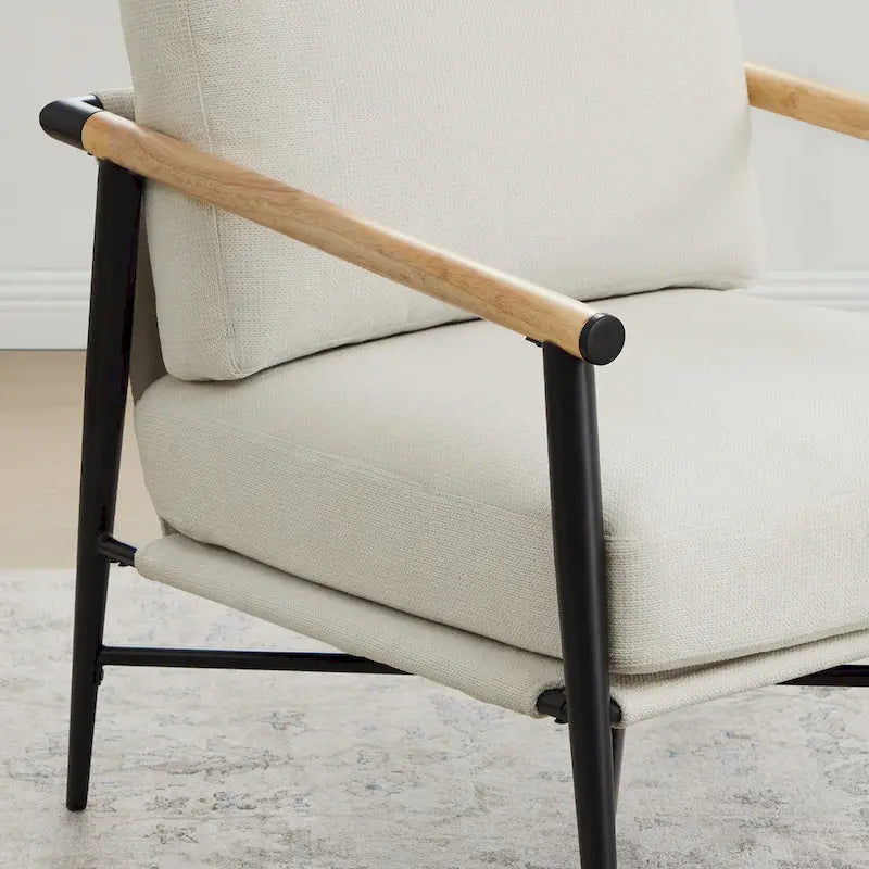 Fauteuil d'appoint rembourré Mid-Century Moderne Vincent