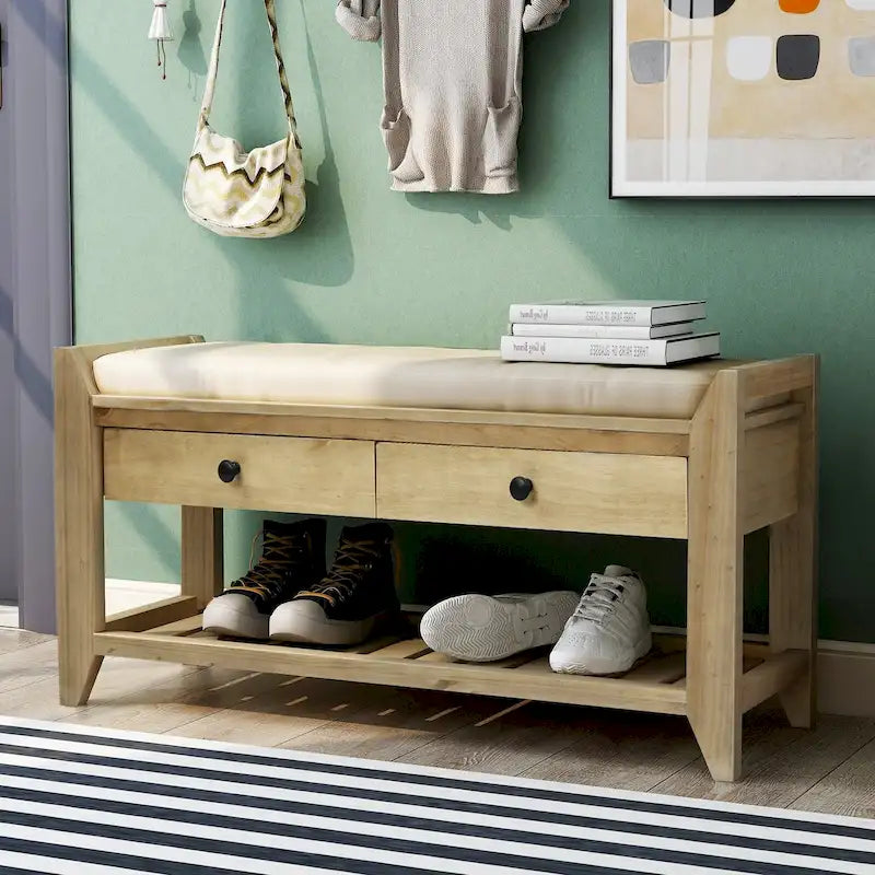 Banc de rangement pour entrée