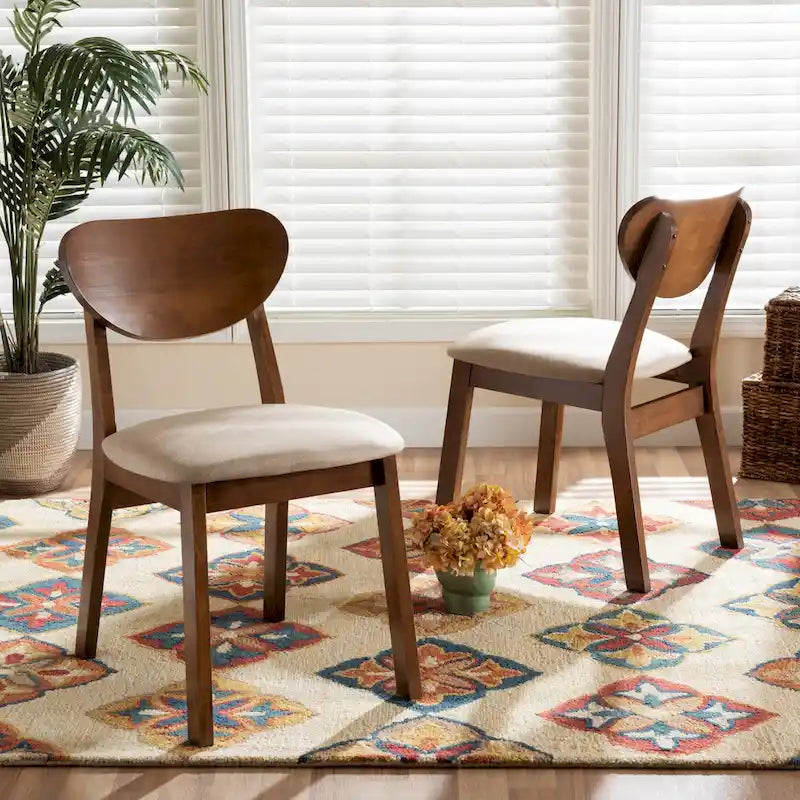 Ensemble de 2 chaises de salle à manger Damara, style moderne du milieu du siècle
