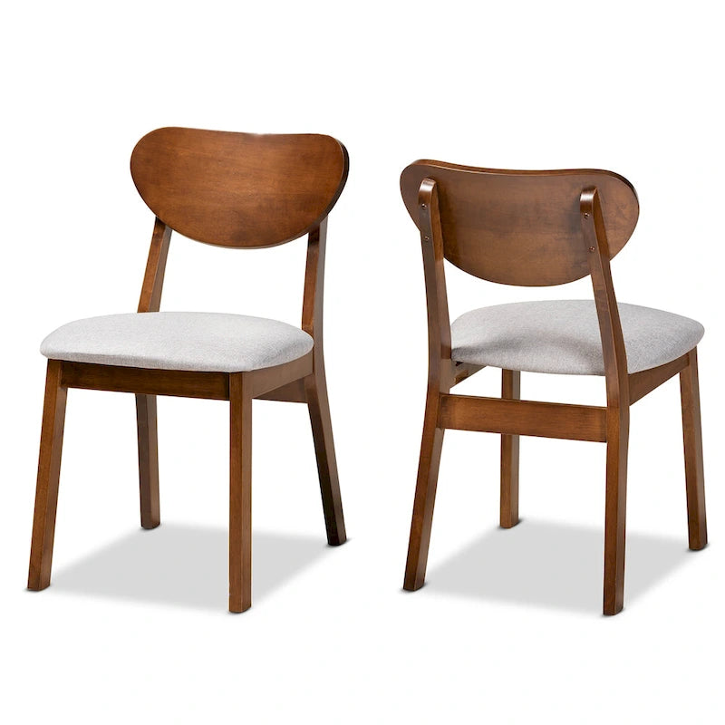Ensemble de 2 chaises de salle à manger Damara, style moderne du milieu du siècle