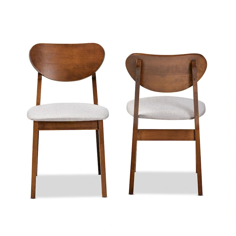 Ensemble de 2 chaises de salle à manger Damara, style moderne du milieu du siècle