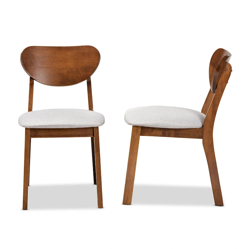 Ensemble de 2 chaises de salle à manger Damara, style moderne du milieu du siècle