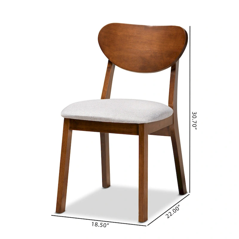 Damara Mid-Century Modern 2-Piece Dining Chair Set