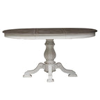 Magnolia Manor Round Pedestal Dining Table with Expandable Leaves - 2 Finishes