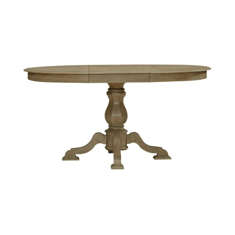 Magnolia Manor Round Pedestal Dining Table with Expandable Leaves - 2 Finishes
