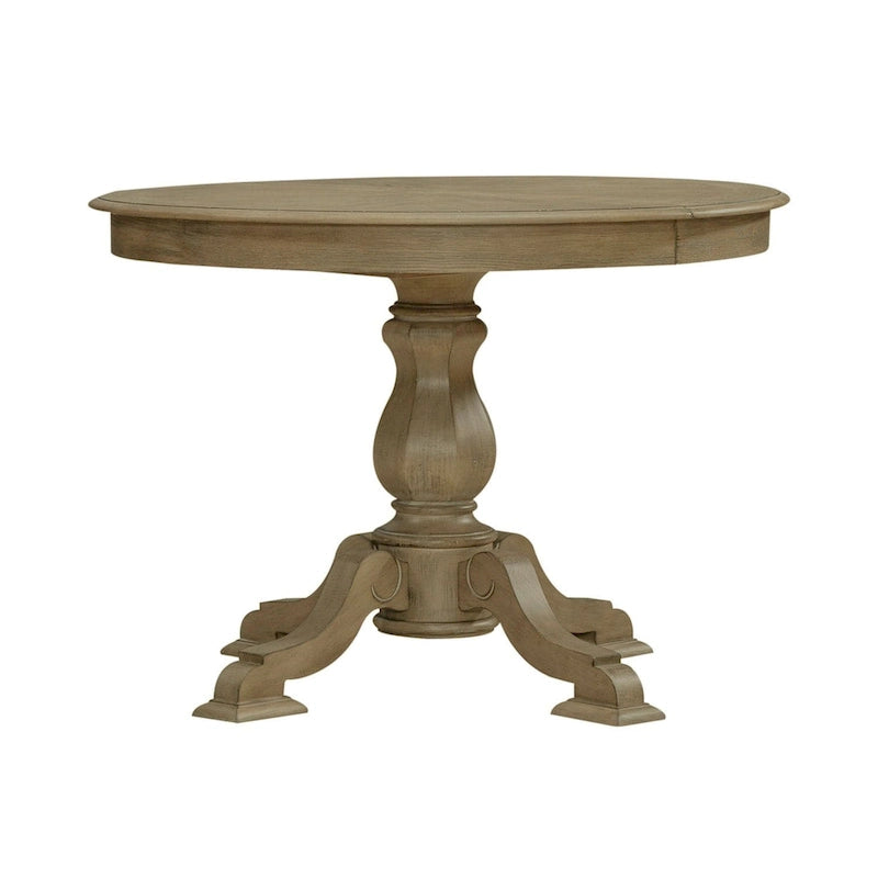 Magnolia Manor Round Pedestal Dining Table with Expandable Leaves - 2 Finishes