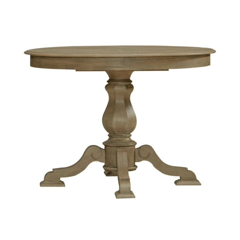 Magnolia Manor Round Pedestal Dining Table with Expandable Leaves - 2 Finishes