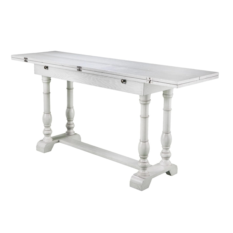 SEI Furniture Eddlewood Farmhouse Drop Leaf Trestle Console to Dining Table