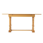 SEI Furniture Eddlewood Farmhouse Drop Leaf Trestle Console to Dining Table