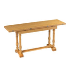 SEI Furniture Eddlewood Farmhouse Drop Leaf Trestle Console to Dining Table