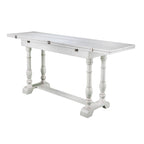 SEI Furniture Eddlewood Farmhouse Drop Leaf Trestle Console to Dining Table