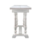 SEI Furniture Eddlewood Farmhouse Drop Leaf Trestle Console to Dining Table