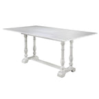 SEI Furniture Eddlewood Farmhouse Drop Leaf Trestle Console to Dining Table