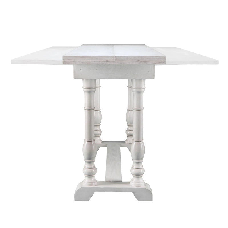 SEI Furniture Eddlewood Farmhouse Drop Leaf Trestle Console to Dining Table