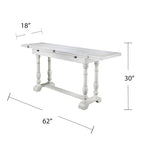 SEI Furniture Eddlewood Farmhouse Drop Leaf Trestle Console to Dining Table